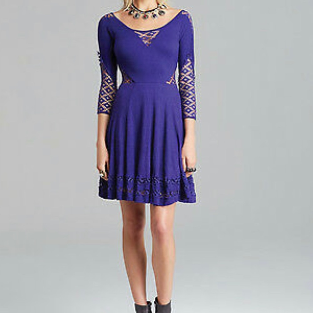 Free People To The Point Cutout Skater Dress EUC